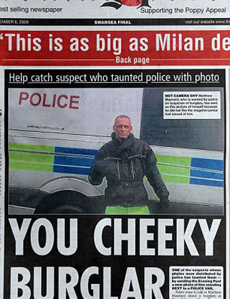 مطلوب للشرطة يرسل للصحيفة صورة أفضل للقبض عليه!!! صورة رقم 3