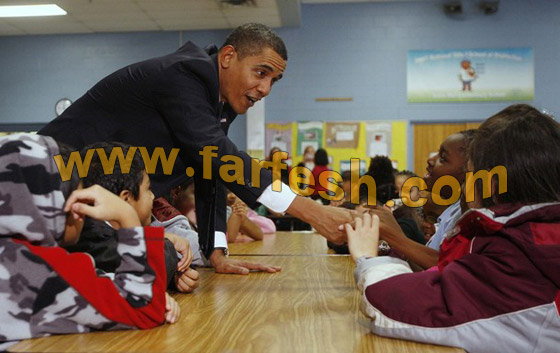 في مطعم الطلاب.. أوباما يحثّهم على القراءة..!!    صورة رقم 5