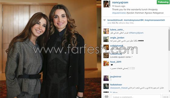 الملكة رانية تشكر نانسي عجرم لتحقيقها حلم الطفلة الاردنية المريضة نور صورة رقم 3