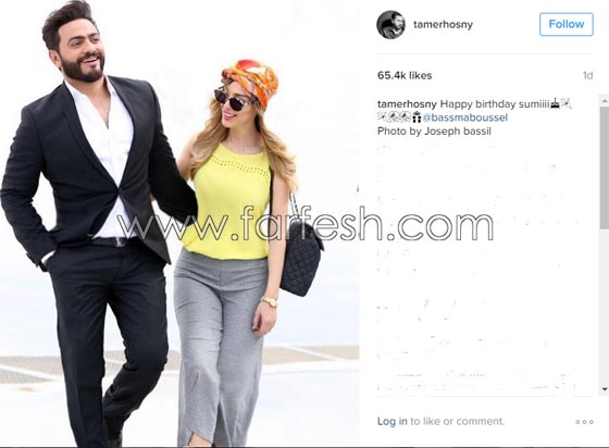 صور تامر حسني يفاجئ زوجته بسمة بوسيل في عيد ميلادها  صورة رقم 1