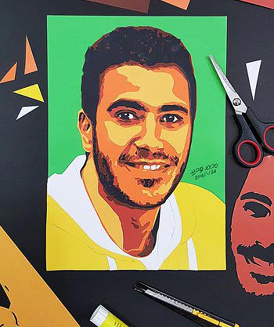 فنان مصري يرسم لوحات رائعة باستعمال اللب السوداني والبندق واللوز صورة رقم 1 فنان مصري يرسم لوحات رائعة باستعمال اللب السوداني والبندق واللوز صورة رقم 1