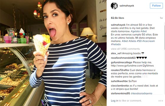 مثلج ايس كريم يفضح عمر النجمة سلمى حايك! صورة رقم 1 مثلج ايس كريم يفضح عمر النجمة سلمى حايك! صورة رقم 1