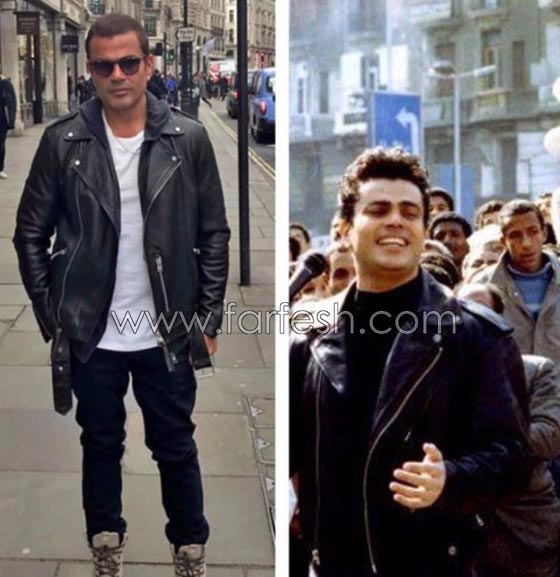 صور عمرو دياب في جاكيت (قديم) يفتح باب السخرية عليه صورة رقم 2 صور عمرو دياب في جاكيت (قديم) يفتح باب السخرية عليه صورة رقم 2