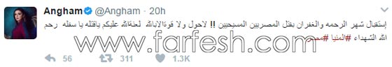 مشاهير ينعون ضحايا حافلة الاقباط المصرية ويؤكدون مشاهير ينعون ضحايا حافلة الاقباط المصرية ويؤكدون