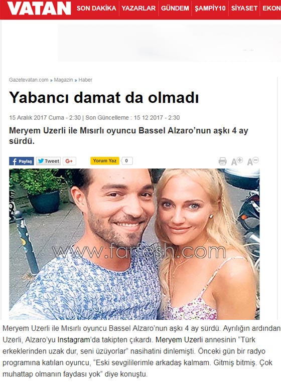 مريم اوزرلي تظهر مع حبيب جديد وتؤكد انفصالها عن باسل الزارو! صورة رقم 2 مريم اوزرلي تظهر مع حبيب جديد وتؤكد انفصالها عن باسل الزارو! صورة رقم 2