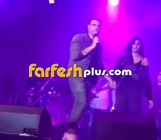 فيديو دينا الشربيني بأحضان عمرو دياب على المسرح والهضبة يعترف بحبه صورة رقم 4