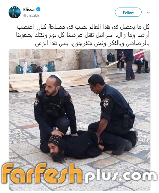  إليسا تهاجم الاحتلال الاسرائيلي لاعتدائه على رهبان كنيسه الاقباط في القدس صورة رقم 1