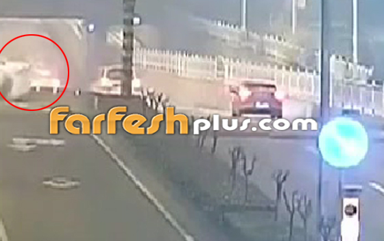 السيارة طارت كالصاروخ.. الكاميرات ترصد حادثا صادما في الصين - فيديو صورة رقم 4