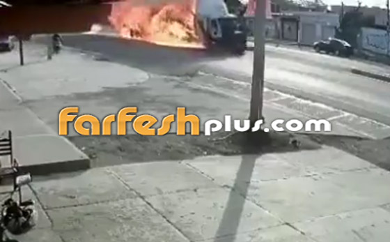 فيديو: شاحنة ضخمة تتحول إلى كتلة منطلقة من النيران مشتعلة بين السيارات صورة رقم 1