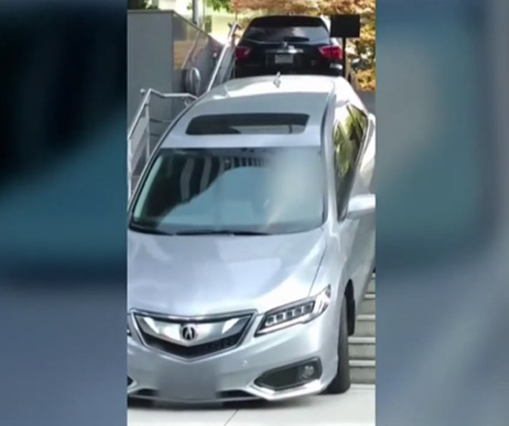 فيديو: سيدة تقود سيارتها على درج في كندا صورة رقم 1