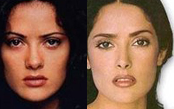  لن تصدقوا كيف كان وجه سلمى حايك قبل عملية تجميل الانف! صور قبل وبعد صورة رقم 7