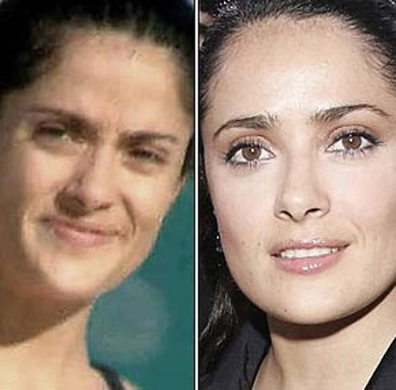  لن تصدقوا كيف كان وجه سلمى حايك قبل عملية تجميل الانف! صور قبل وبعد صورة رقم 8