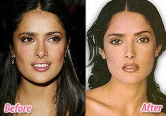  لن تصدقوا كيف كان وجه سلمى حايك قبل عملية تجميل الانف! صور قبل وبعد صورة رقم 4