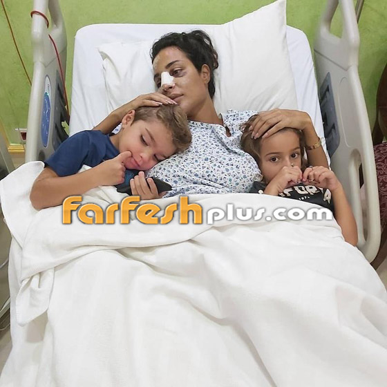 صور: نادين نجيم تحتضن طفليها من داخل المستشفى وتكشف عن جروح وجهها صورة رقم 3