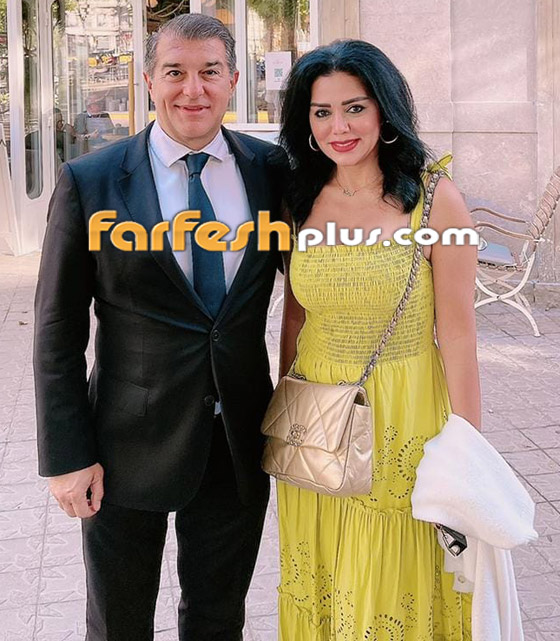 صور رانيا يوسف مع رئيس نادي برشلونة وتعلق: (هو طلب يتصور معي)! فيديو صورة رقم 3
