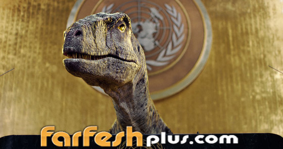 فيديو: ديناصور يقتحم قاعة الجمعية العامة للأمم المتحدة ويحذر من مخاطر صورة رقم 2