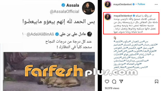 أصالة تصف منتقديها بالكلاب! مي العيدان شبهتها بـ
