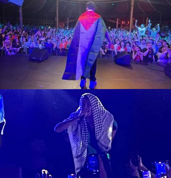فيديو وصور: نجوم عرب وعالميين رفعوا علم فلسطين في حفلاتهم الغنائية صورة رقم 2