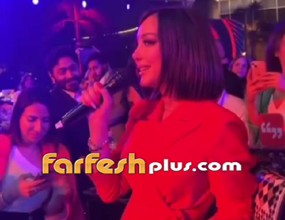 فيديو: بسمة بوسيل تفاجئ تامر حسني وتغني معه 