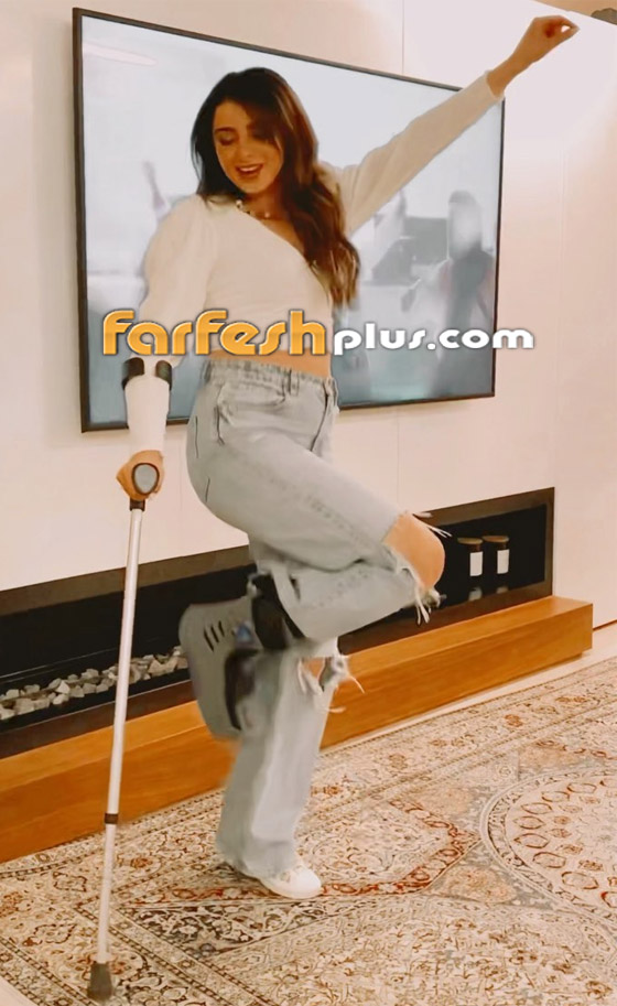 صور وفيديو: ماريتا الحلاني ترقص وتغني بالعكاز رغم كسر قدمها صورة رقم 2
