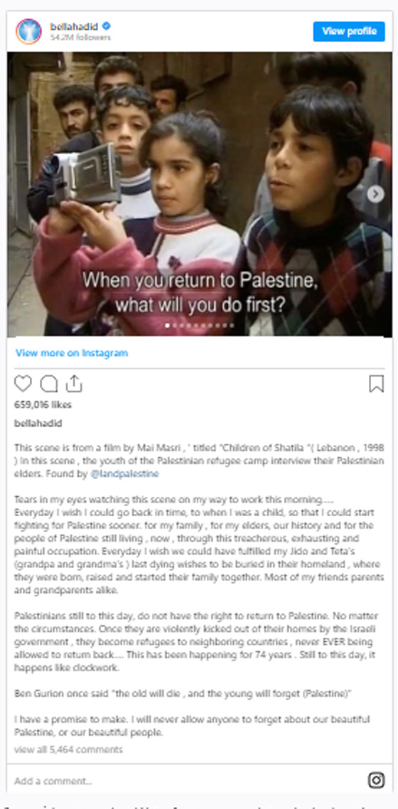 عارضة الأزياء بيلا حديد تعترف: تمت مقاطعتي وخسرت فرص عمل وعلاقات بسبب تأييدي لفلسطين.. صورة رقم 3