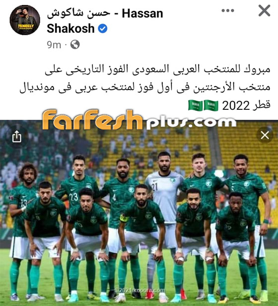 نجوم الفن يحتفلون بفوز السعودية على الأرجنتين بكأس العالم.. شرفتونا وأسعدتونا يا صقور! صورة رقم 10