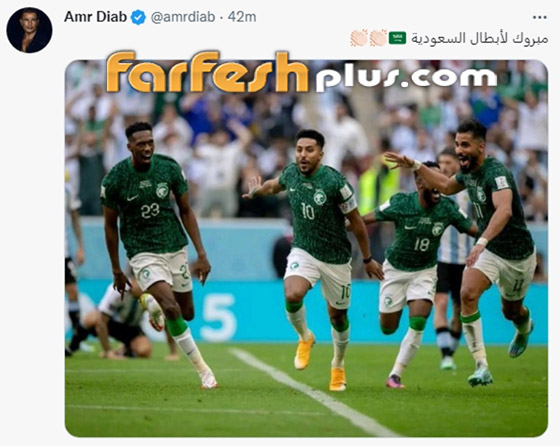نجوم الفن يحتفلون بفوز السعودية على الأرجنتين بكأس العالم.. شرفتونا وأسعدتونا يا صقور! صورة رقم 13