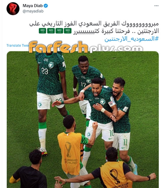 نجوم الفن يحتفلون بفوز السعودية على الأرجنتين بكأس العالم.. شرفتونا وأسعدتونا يا صقور! صورة رقم 17