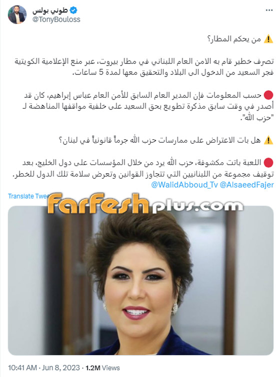 فيديو: منع الإعلامية الكويتية فجر السعيد من دخول لبنان.. ما السبب؟ صورة رقم 2
