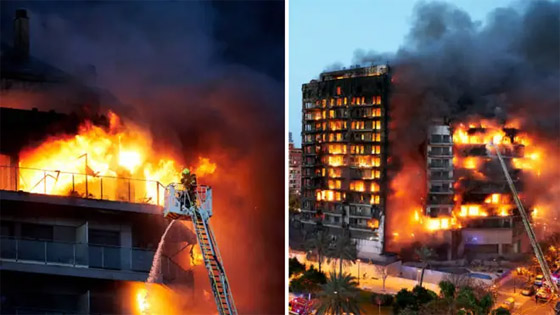 فيديو حريق يلتهم مبنى سكني بدقائق بإسبانيا.. والسكان يقفزون من الشرفات صورة رقم 1