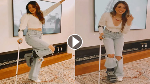 صور وفيديو: ماريتا الحلاني ترقص وتغني بالعكاز رغم كسر قدمها