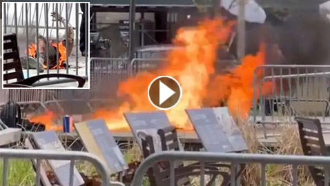 فيديو: رجل يشعل النار في نفسه أمام محاكمة ترامب في نيويورك